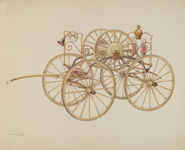 Fire Hose Reel, c. 1938. Creator: Hans Mangelsdorf.