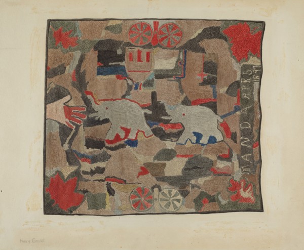 Hooked Rug, c. 1939. Creator: Henry Granet.