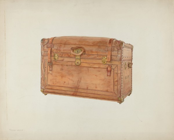 Horse Hide Trunk, c. 1939. Creator: Frank M Keane.