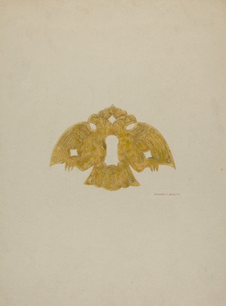 Lock Plate, c. 1940. Creator: Edward Jewett.