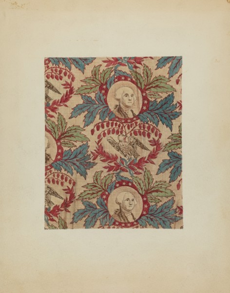 Historical Printed Textile, c. 1940. Creators: Joseph Lubrano, A Zimet.