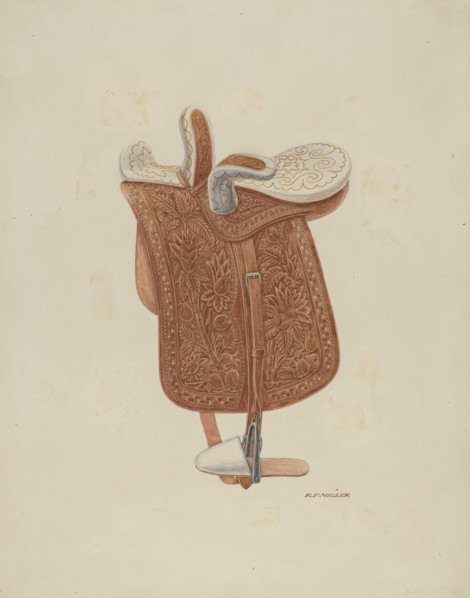 Child's Side Saddle, c. 1940. Creator: Randolph F Miller.