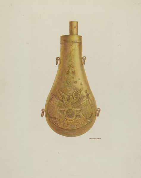 Powder Flask, c. 1940. Creator: Randolph F Miller.