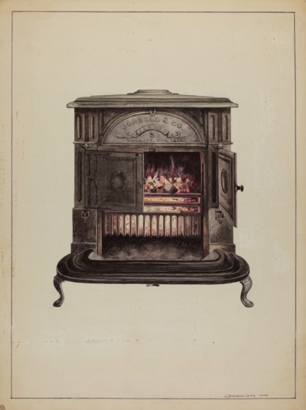 Franklin Stove, 1938. Creator: J. Howard Iams.