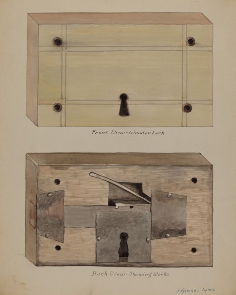 Lock, c. 1936. Creator: J. Howard Iams.