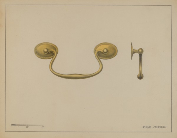 Drawer Pull, c. 1936. Creator: Philip Johnson.