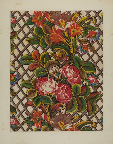 Patchwork Bedspread Material, c. 1936. Creator: Frances Lichten.