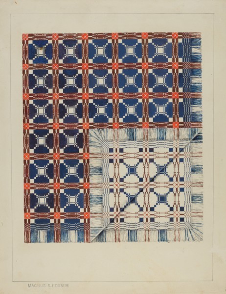 Woven Coverlet, c. 1937. Creator: Magnus S. Fossum.