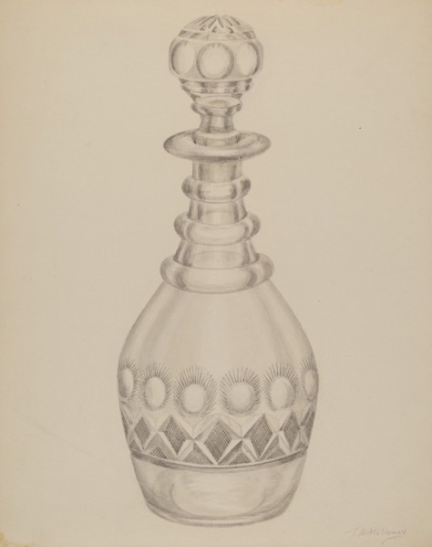 Decanter, c. 1937. Creator: Thomas Holloway.