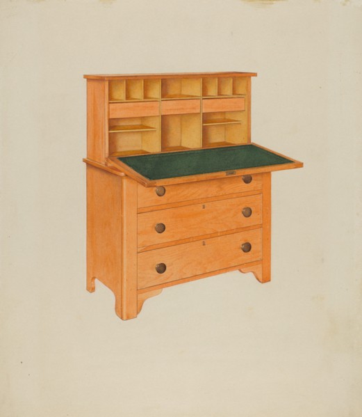 Shaker Desk, c. 1937. Creator: John W Kelleher.