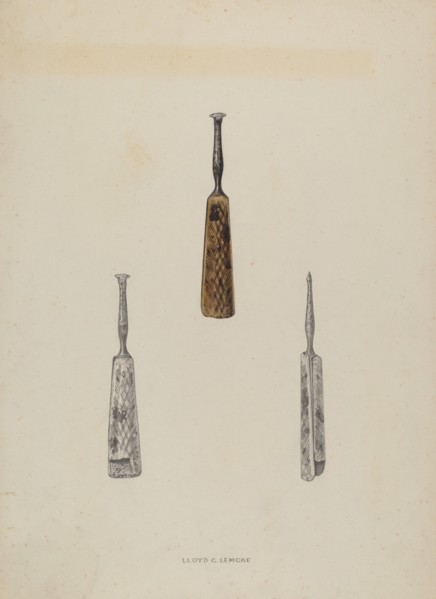 Leather Guide Marker, c. 1937. Creator: Lloyd Charles Lemcke.