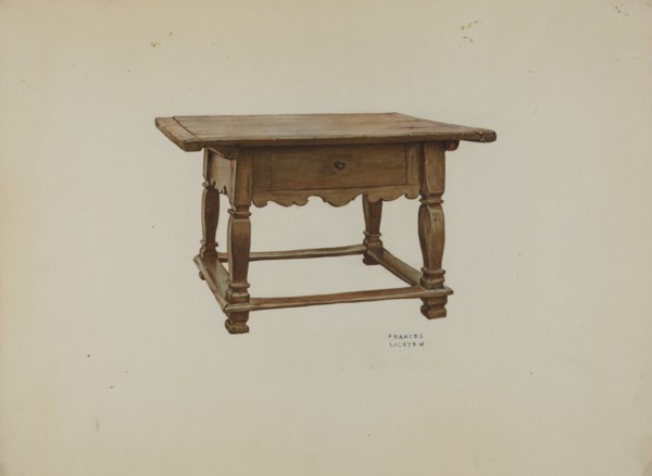 Pa. German Table, c. 1937. Creator: Frances Lichten.
