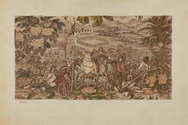 Historical Printed Textile, c. 1939. Creator: Joseph Lubrano.