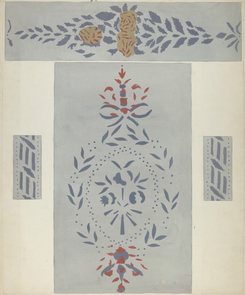 Stencilled Wall (Detail), c. 1940. Creator: Alvin M Gully.