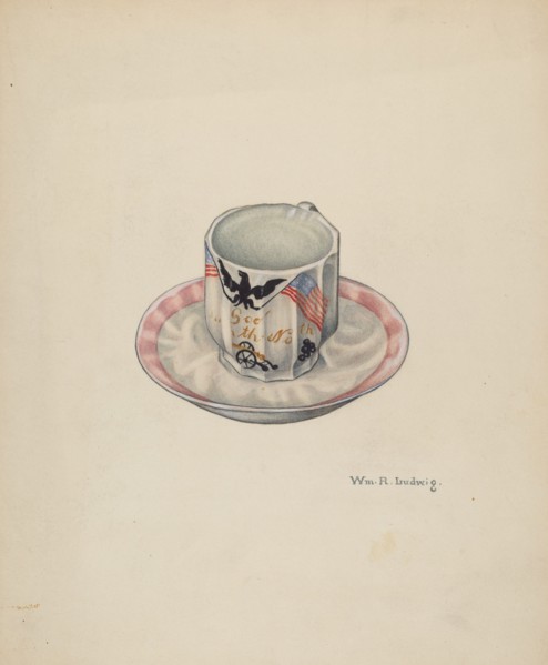 Cup and Saucer, c. 1940. Creator: William Ludwig.