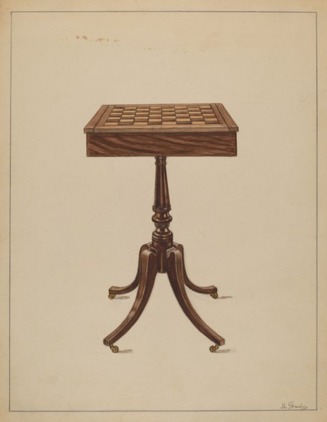 Checker Table, 1936. Creator: Nicholas Gorid.