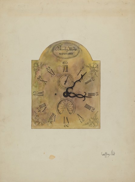 Grandfather Clock Dial, 1936. Creator: Geoffrey Holt.