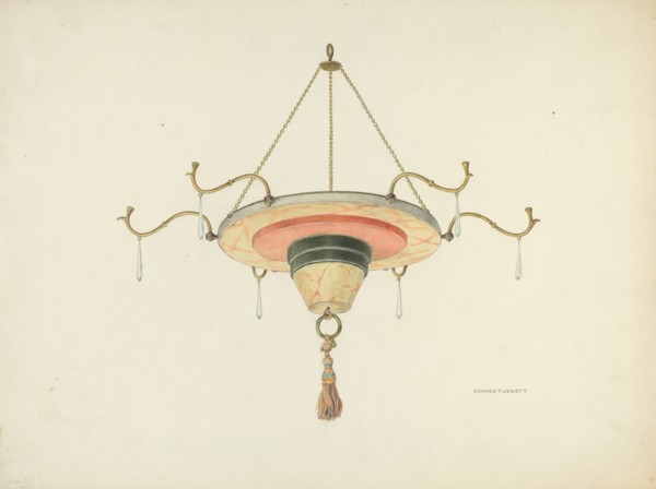 Chandelier, 1939. Creator: Edward Jewett.