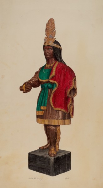 Cigar Store Indian, 1941. Creator: Alvin M Gully.