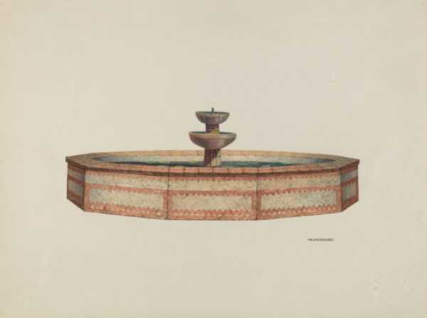 Mission Fountain, 1941. Creator: William Kieckhofel.