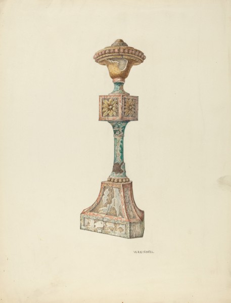 Ceremonial Candlestick (Ecclesiastical Furniture), c. 1941. Creator: William Kieckhofel.