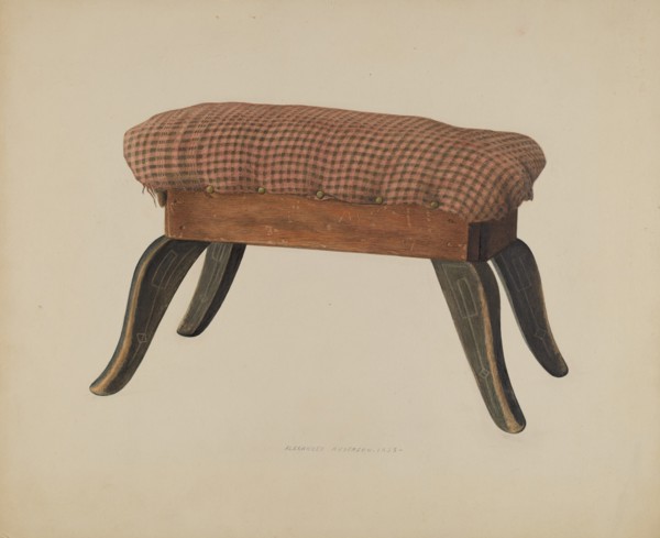 Foot Stool, 1938. Creator: Alexander Anderson.