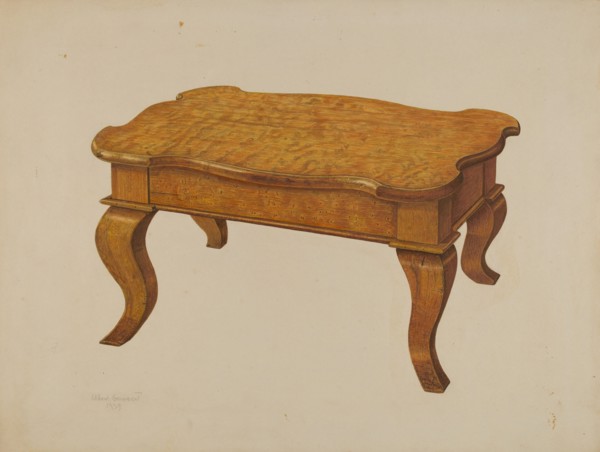 Footstool, 1939. Creator: Albert Geuppert.