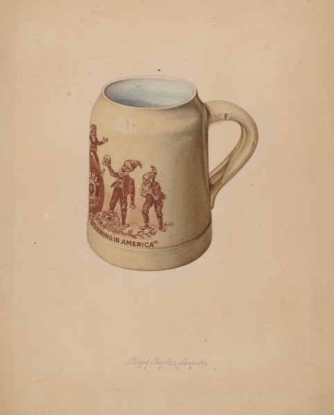 Stoneware Mug for Beer, 1939. Creator: Lloyd Charles Lemcke.