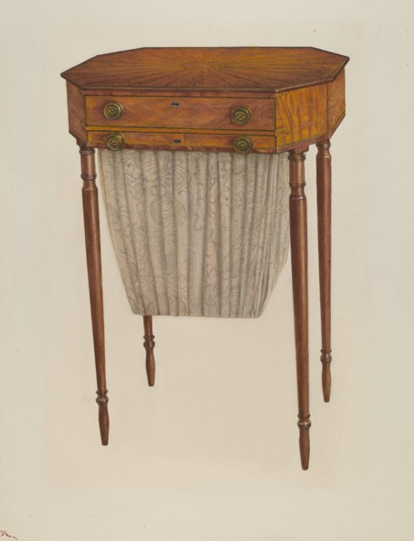 Sewing Table, 1941. Creator: Rolland Livingstone.