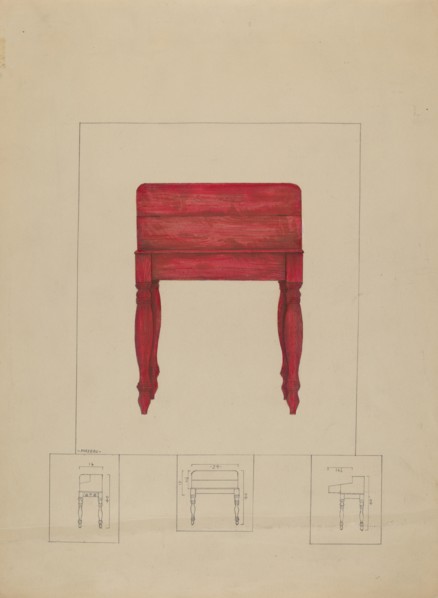Writing Table and Desk, 1935/1942. Creator: Henry Meyers.