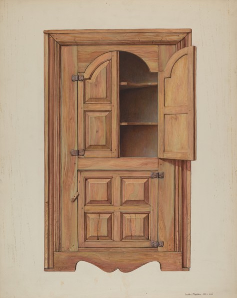 Corner Cupboard, c. 1939. Creator: Leslie Macklem.