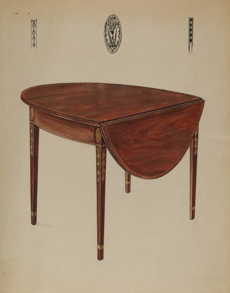 Pembroke Table (Drop Leaf), 1935/1942. Creator: Bernard Gussow.