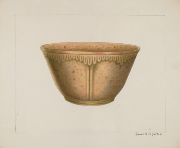 Bowl with Ornamented Rim, c. 1938. Creator: Annie B Johnston.