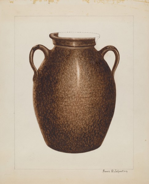 Stoneware Jar, c. 1938. Creator: Annie B Johnston.
