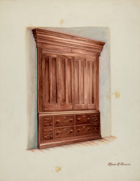Built-in Cabinet, 1937. Creator: Marius Hansen.
