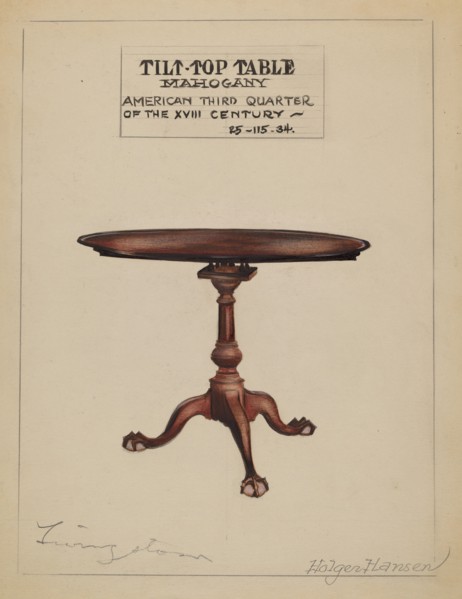 Tilt-top Table, 1935/1942. Creator: Holger Hansen.