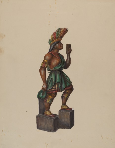 Cigar Store Indian, c. 1936. Creator: Walter Hochstrasser.