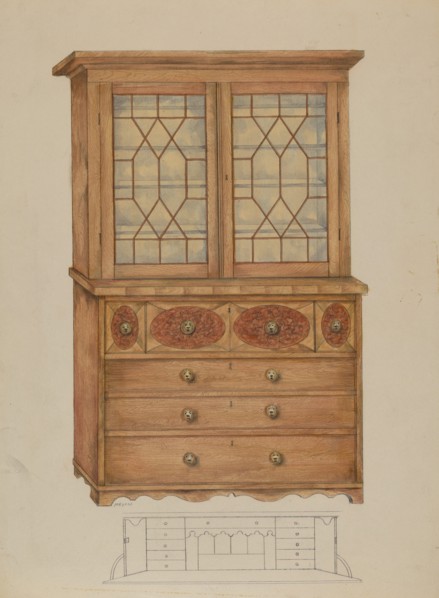 Combination Book Case, Desk, and Bureau, c. 1936. Creator: Henry Meyers.