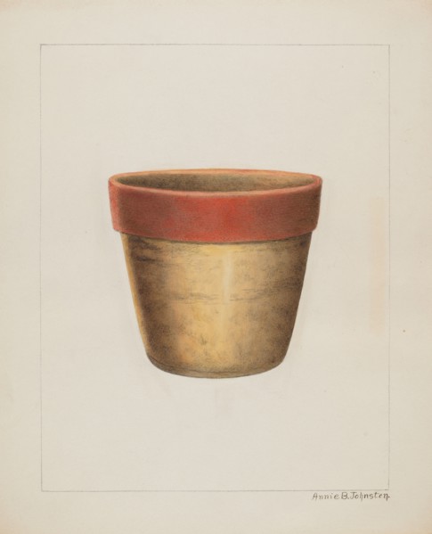 Pottery Flower Pot, 1937/1938. Creator: Annie B Johnston.