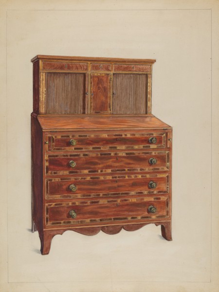 Tambour Desk, c. 1936. Creator: Bernard Gussow.