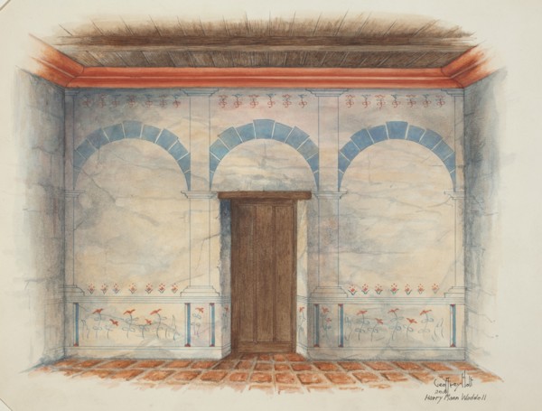 Restoration Drawing, 1937. Creators: Geoffrey Holt, Harry Mann Waddell.