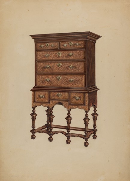 Highboy, c. 1937. Creator: Isadore Goldberg.
