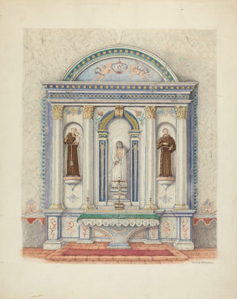 Side Altar, San Luis Rey Mission, 1941. Creator: William Kieckhofel.