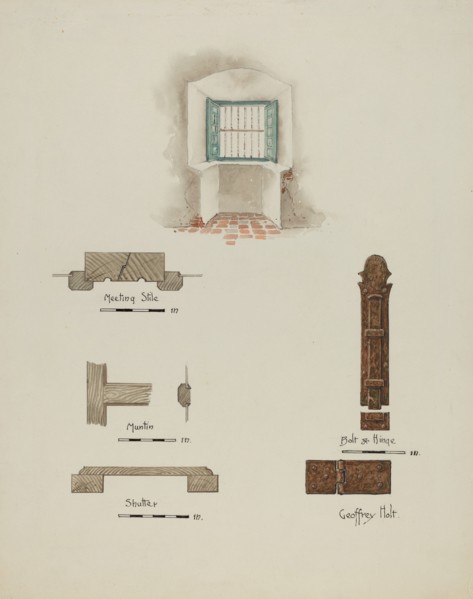 Window Recess, and Casement Details, c. 1939. Creator: Geoffrey Holt.