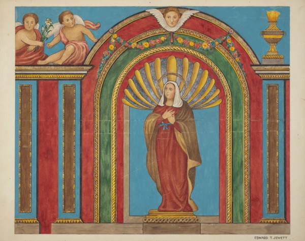 Fragment of Reredos, c. 1940. Creator: Edward Jewett.