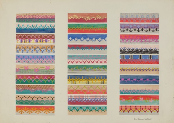 Feather Stitching, c. 1937. Creator: Gordena Jackson.