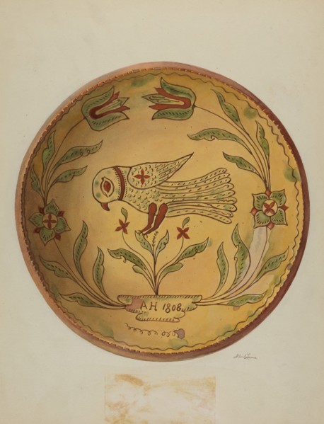 Pa. German Pie Plate, c. 1936. Creator: Albert J. Levone.