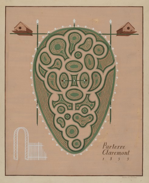 Parterre Claremont, c. 1936. Creator: Helen Miller.