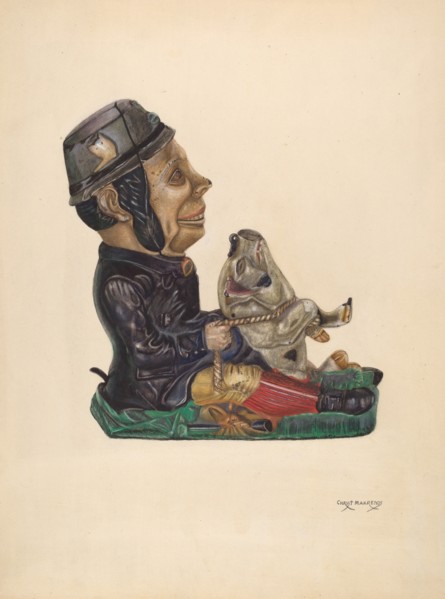 Toy Bank: Paddy and the Pig, c. 1937. Creator: Chris Makrenos.