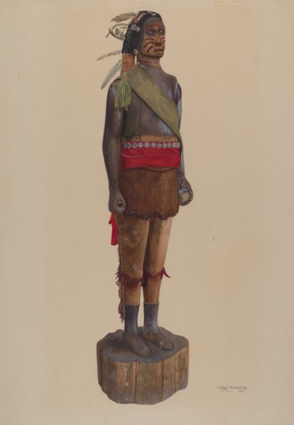Cigar Store Indian, c. 1937. Creator: Chris Makrenos.